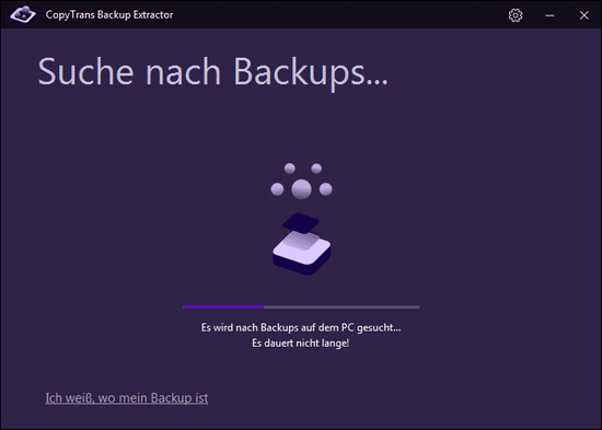 Interface CopyTrans Backup Extractor