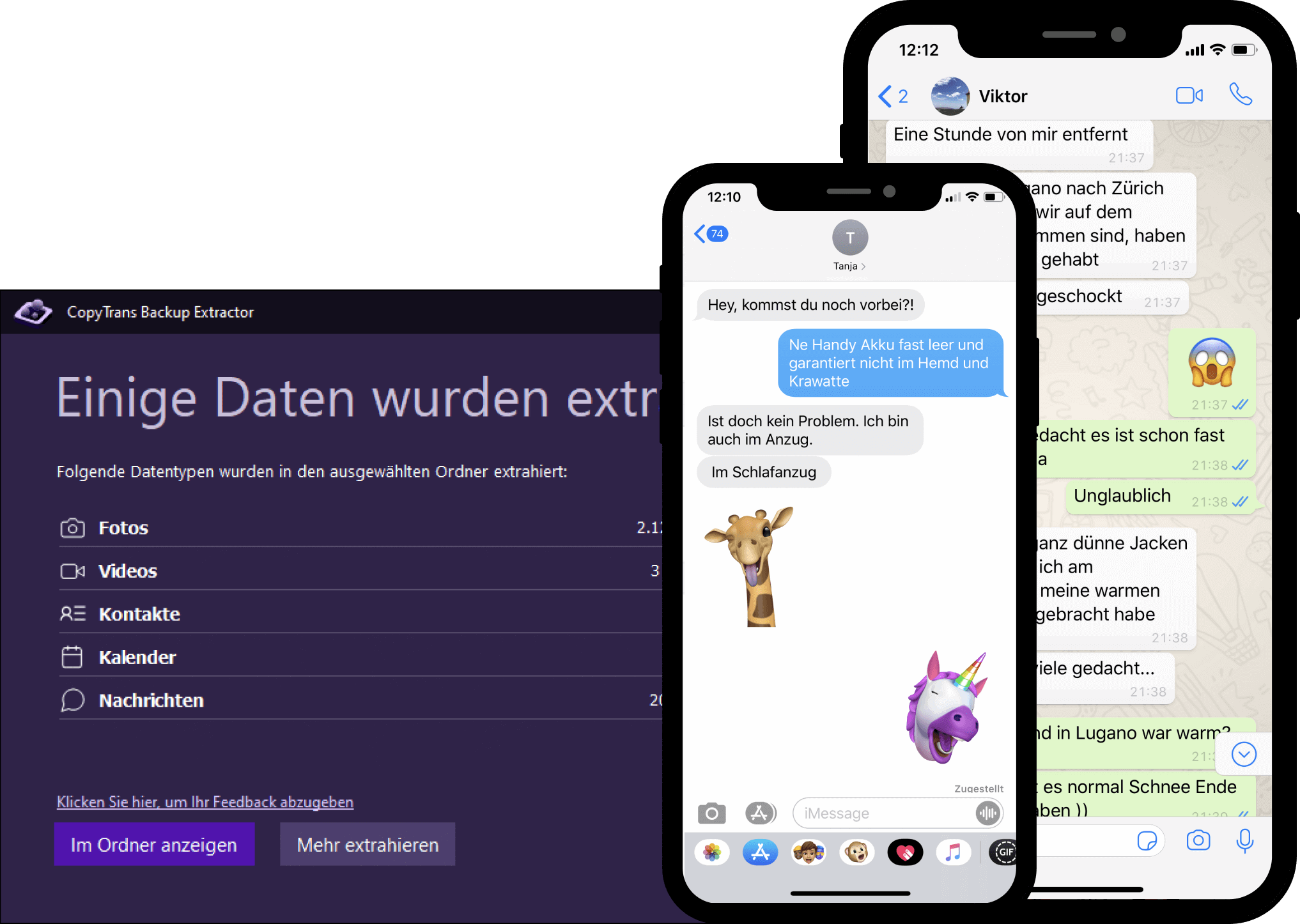 WhatsApp und iPhone SMS auf PC exportieren