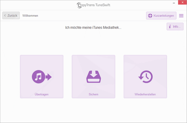 CopyTrans TuneSwift Interface