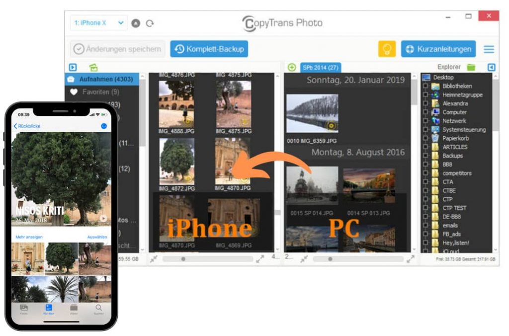 iPhone Bilder und Videos sichern und übertragen | CopyTrans Photo
