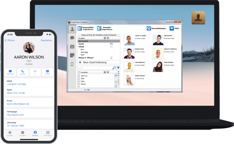CopyTrans Contacts auf PC