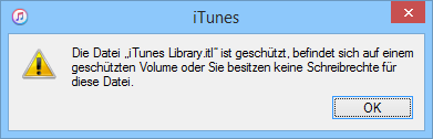 iTunes Mediathek geschützt