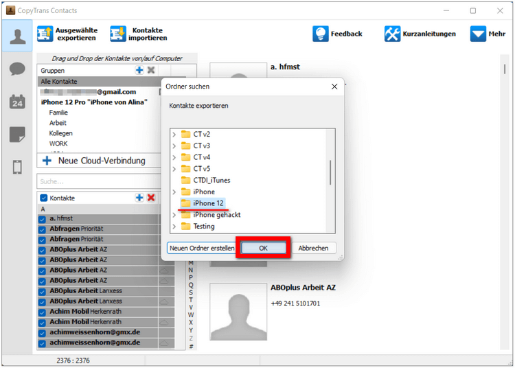 Excel Kontakte auf iPhone importieren