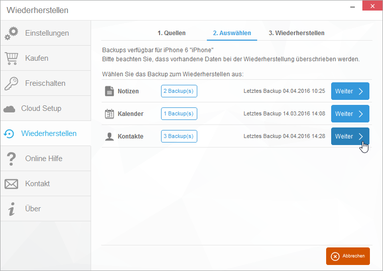 iPhone Kontakte wiederherstellen ohne iCloud