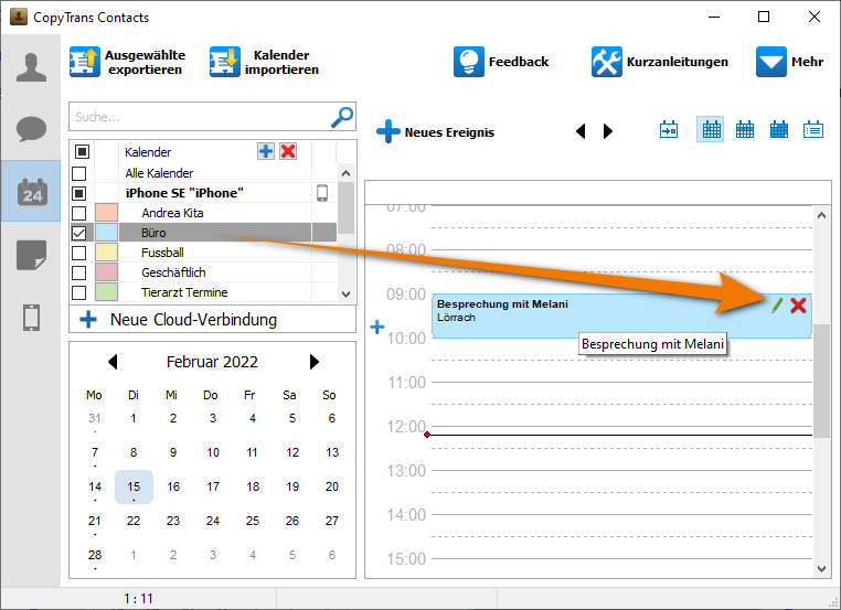 iPhone Kalendereintrag bearbeiten