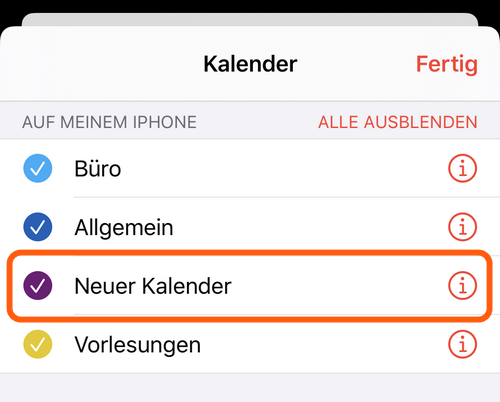 Neuer Kalender auf dem iPhone