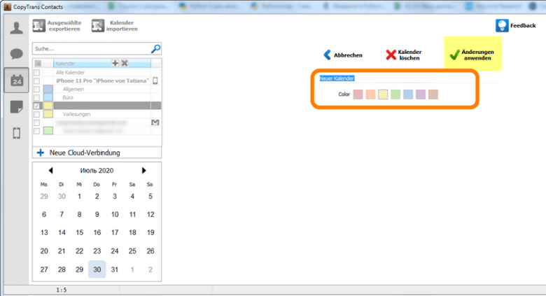 Neue Kalender-Kategorien am iPhone hinzufügen