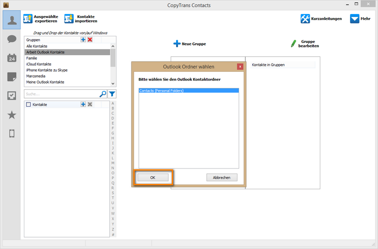 Outlook Kontakte Auf Das Iphone Importieren
