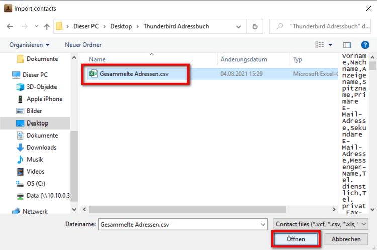 Thunderbird Adressbuch kopieren