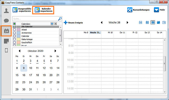 Kalender importieren