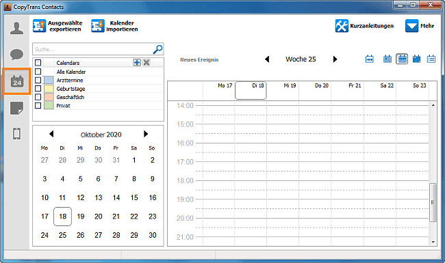 Kalender-Symbol auswählen