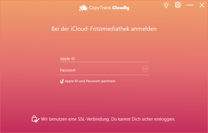 bei iCloud im Programm anmelden