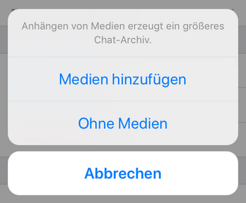 WhatsApp inkl. aller Medien sichern