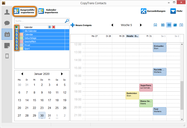 Kalender vom iPhone auf Outlook übertragen