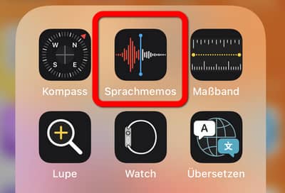 Sprachaufnahme iPhone in der vorinstallierten App