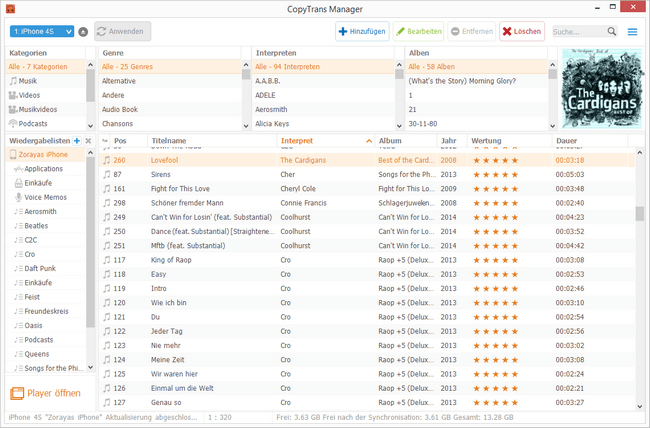 MP3 auf iPhone ohne iTunes