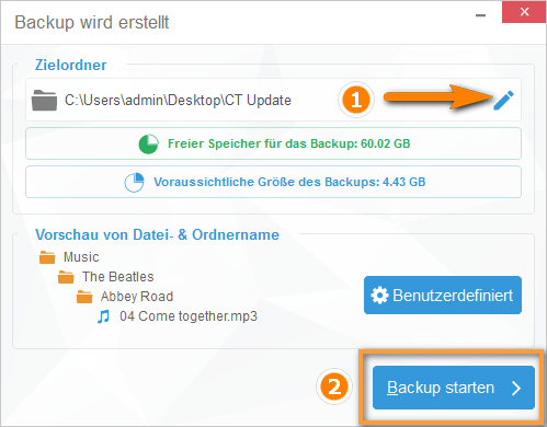 Playlisten übertragen: Wiedergabelisten Backup starten