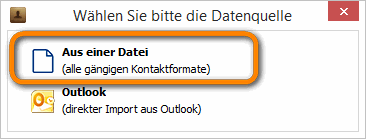 Datenquelle am PC auswählen