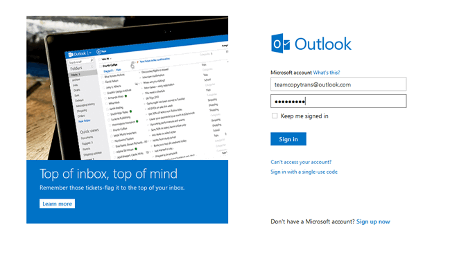 Outlook Konto Anmelden
