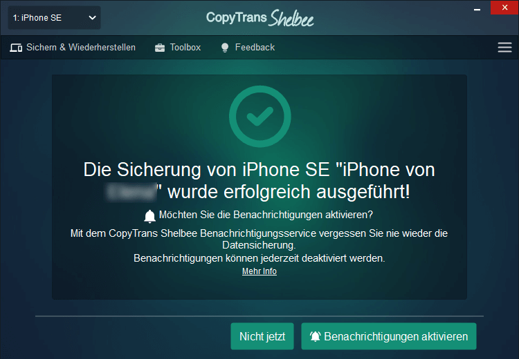 Sicherung des iPhones: Apps sichern iPhone