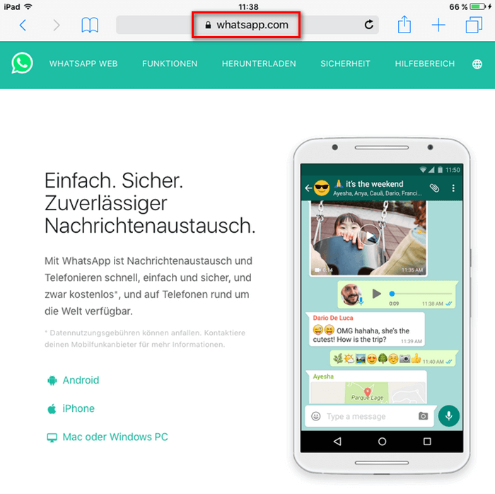 WhatsApp Web iPad Anleitung