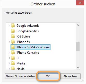 iPhone Kontakte am PC sichern