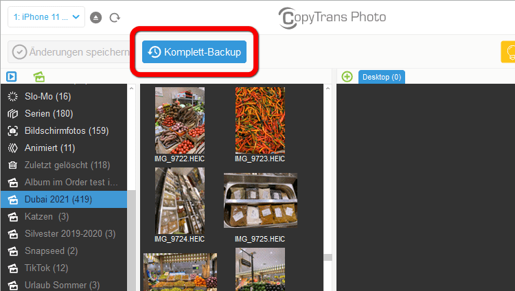 alle iPhone Alben auf PC übertragen