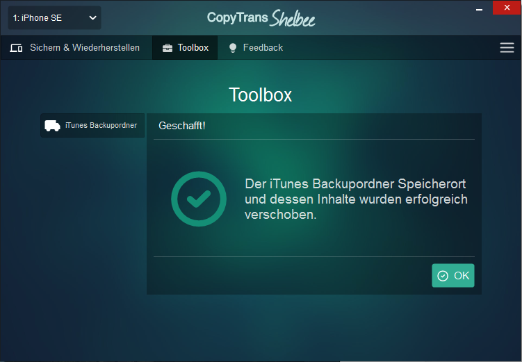 iTunes Backup Speicherort verschieben