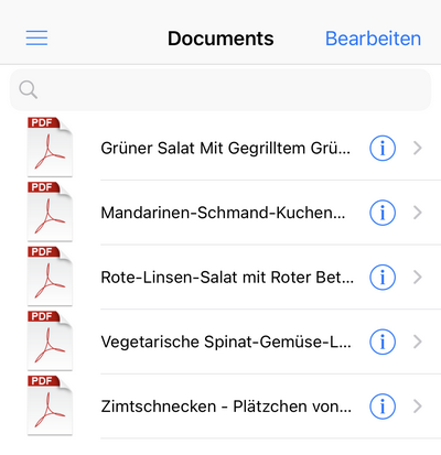 Rezepte sammeln in einer App