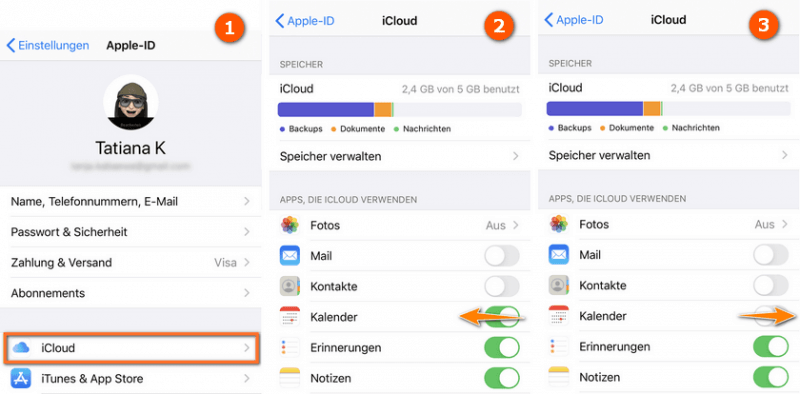 Reaktivieren Sie iCloud Kalender