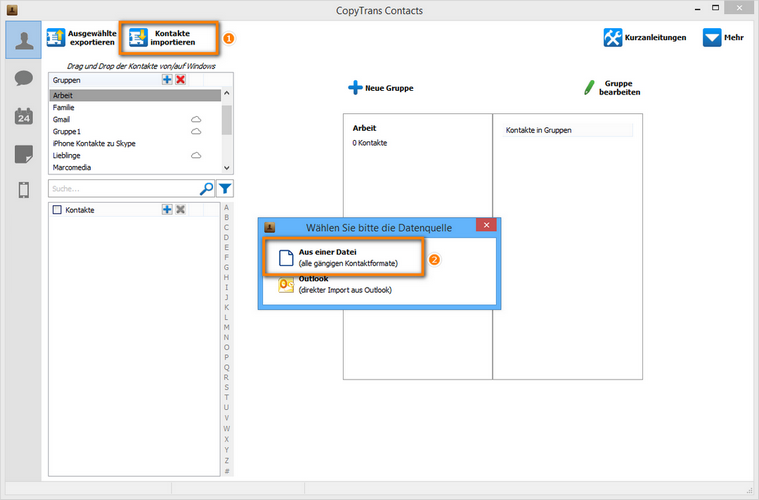 Kontakte importieren