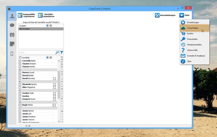 Cloud Setup in CopyTrans Contacts