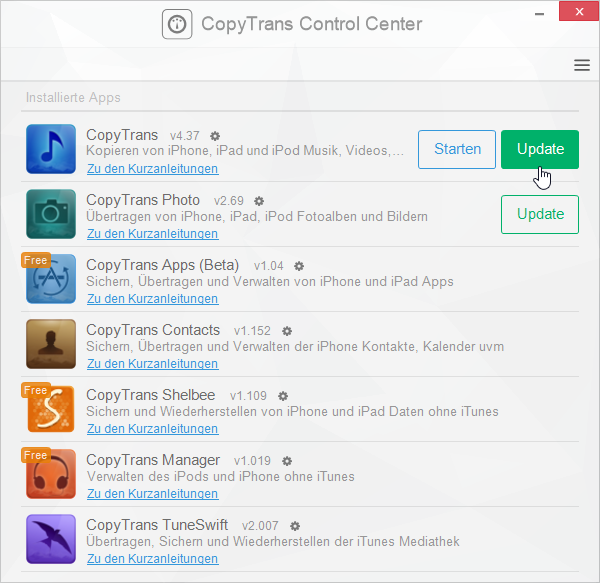 Die CopyTrans Programme freischalten ist leicht erledigt!