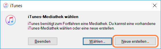 iTunes Mediathek wiederherstellen