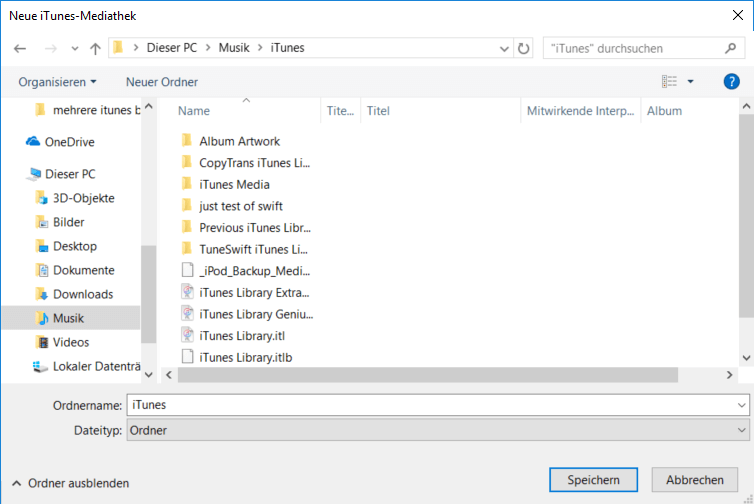 iTunes Mediathek neu aufbauen