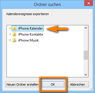 iPhone Kalenderereignisse am PC sichern