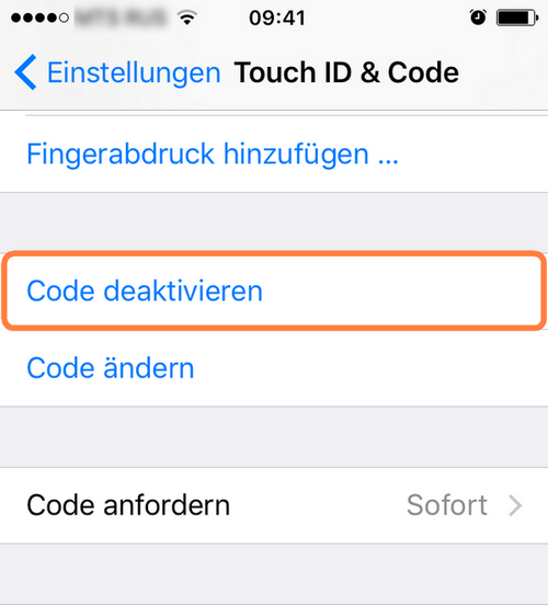 iPhone Sperrcode deaktivieren