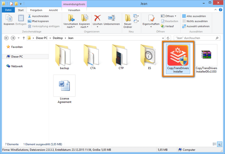 Wie installiere ich den CopyTrans Drivers Installer?