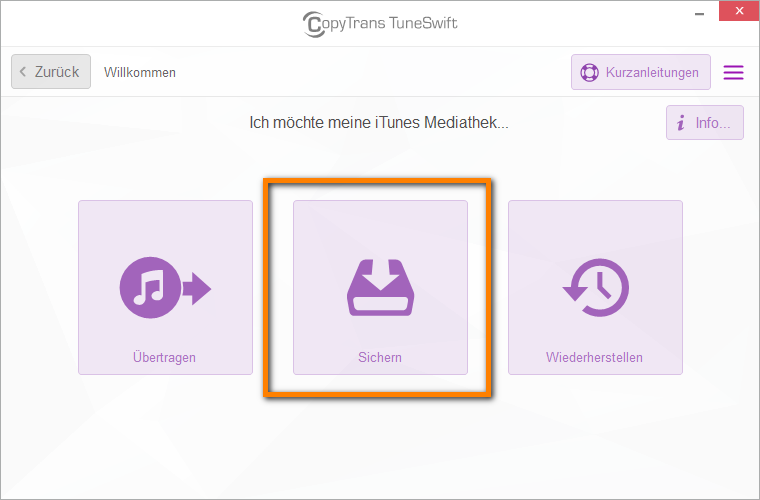 iTunes Mediathek sichern