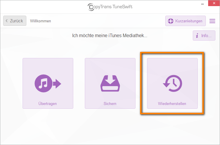 iTunes Mediathek wiederherstellen