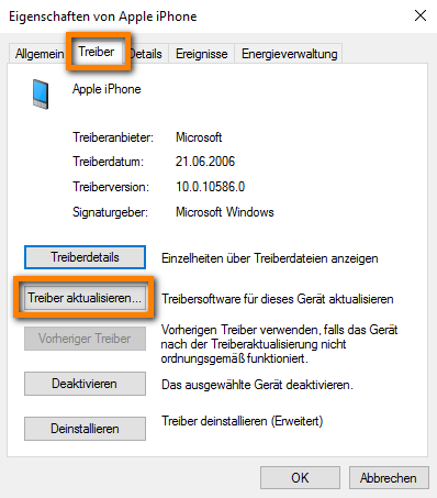 Apple Treiber manuell aktualisieren
