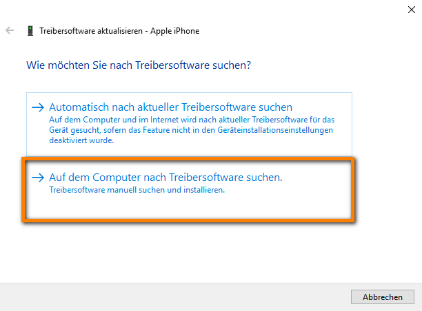 Treibersoftware aktualisieren