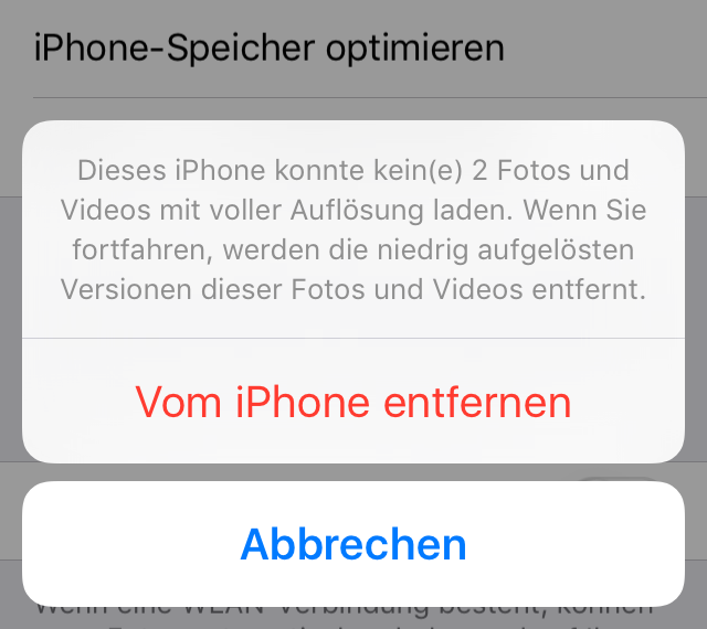 Vorschaubilder vom iPhone entfernen