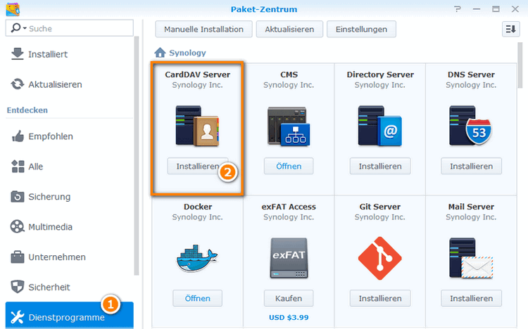 CardDAV-Server am PC installieren