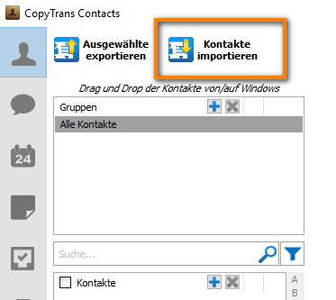 Kontakte aus Outlook importieren