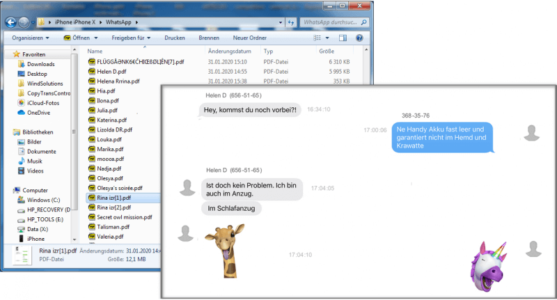 iMessage exportieren PDF