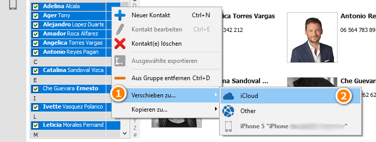 iPhone Kontakte in iCloud verschieben