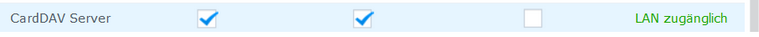 CardDAV LAN ist zugänglich - Synology Contacts