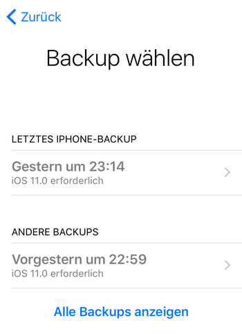 iCloud Backup am iPhone wiederherstellen