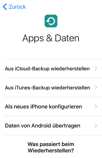 iPhone aus iCloud Backup wiederherstellen